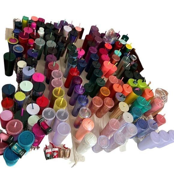 Starbucks Pink, fuchsia chrome Tumbler with Key Chain Bundle - Picture 5 of 5